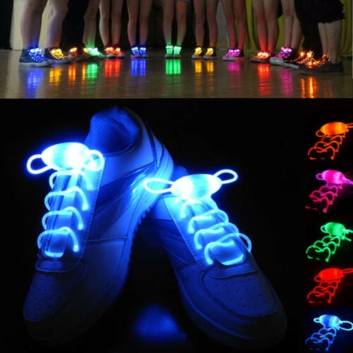 LED Light Up Glow Shoelaces Xmas Decor 