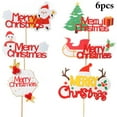 thumbnail image 2 of 6PCS Christmas Cake Topper Lovely Decorative Cupcake Topper Cake Topper Banner, 2 of 9