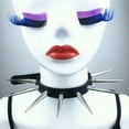 thumbnail image 4 of HOOUN Long Spike Choker Punk Faux Leather Collar Big Rivets Necklace Accessor-lq_-Coffee, 4 of 9