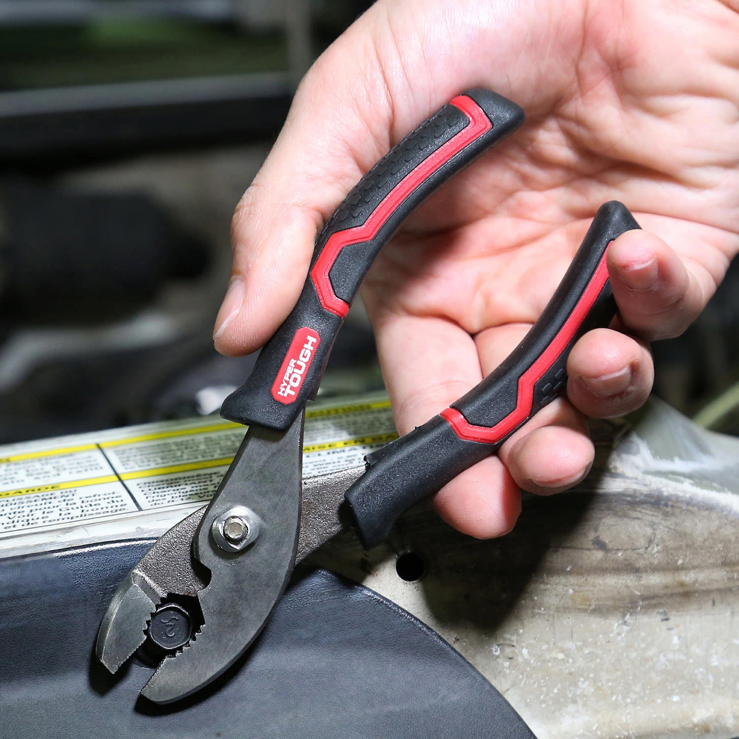 Hyper Tough 6-inch Slip Joint Pliers with Ergonomic Soft Grip Handles