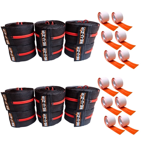 RE-U-ZIP Fail-Safe Reusable Dust Barrier Zipper | 12-Pack