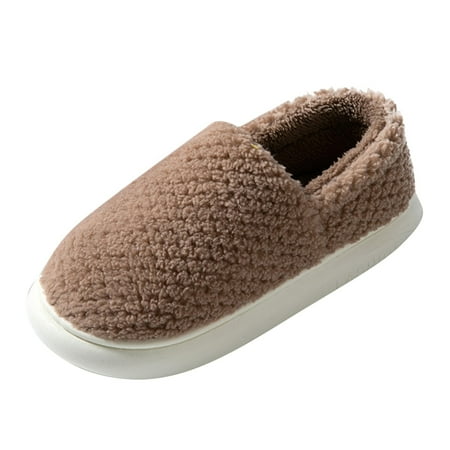 

XDDST Guest Slippers Winter Couples Men Warm Home Baotou Cover The Heel Plush Soft Bottom Comfortable Solid Color Flat Cotton Slippers Winter Warm Shoes Fuzzy