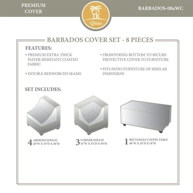 Barbados Ensemble de Housses Tout Temps 8 Pcs en Beige
