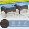 thumbnail image 3 of Giantfurnni Outdoor Patio Ottomans Set of 2, All Weather Rattan Wicker Footstool Footrest Seat with Removable Cushions, 3 of 6