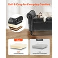 thumbnail image 5 of VEVOR Button-Tufted Storage Ottoman Bench, Rolled Arm PU Leather Bench with Solid Wood Legs, Modern Shoe Benches Seat for Entryway,Upholstered End of Bed Benches for Living Room,Dining Room,Black, 5 of 9