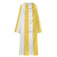 thumbnail image 5 of Yellow And White Vertical Stripes Bathrobe Plush Bathrobe Cozy Unisex Winter Bathrobe Warm Water Absorbent, 5 of 9