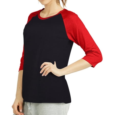 Sofra/Cottonbell Women Jersey Raglan 3/4 Sleeve Baseball Tee Shirts Top price history on PriceWatchPro