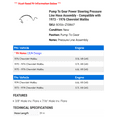 thumbnail image 2 of Pump To Gear Power Steering Pressure Line Hose Assembly - Compatible with 1973 - 1976 Chevy Malibu 1974 1975, 2 of 2