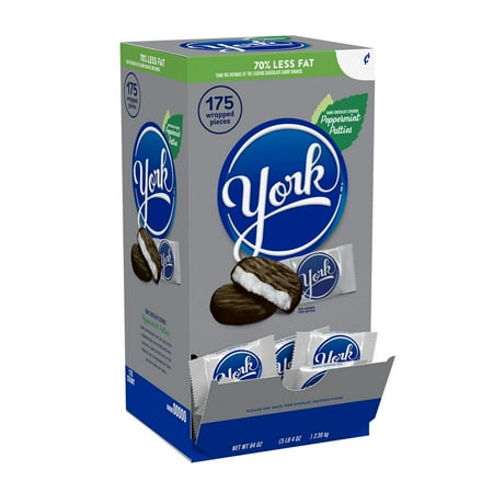 YORK, Dark Chocolate Peppermint Patties Candy, Gluten Free, 84 oz, Bulk Box (175 Pieces)
