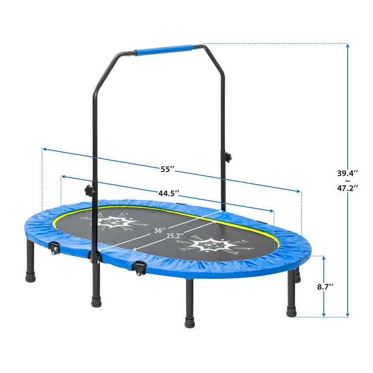 Hfon mini rebounder trampoline with discount adjustable handle for two kids