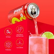 poppi Cherry Limeade Prebiotic Soda, 12 fl oz, 4 Pack Cans