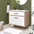 thumbnail image 2 of Modway Maverick 36" Wood Bathroom Vanity with Tapered Legs in White/Oak, 2 of 11