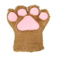 thumbnail image 1 of Glisme Winter Gloves Women Cat Fingerless Gloves Cat Mittens For Performance And Events Coffee, 1 of 3