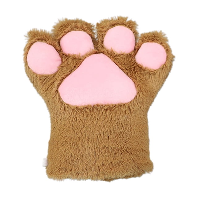 Glisme Winter Gloves Women Cat Fingerless Gloves Cat Mittens For Performance And Events Coffee