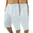 Casual Nights Men's Mesh Long Boxer Shorts 2 Pack White Large
