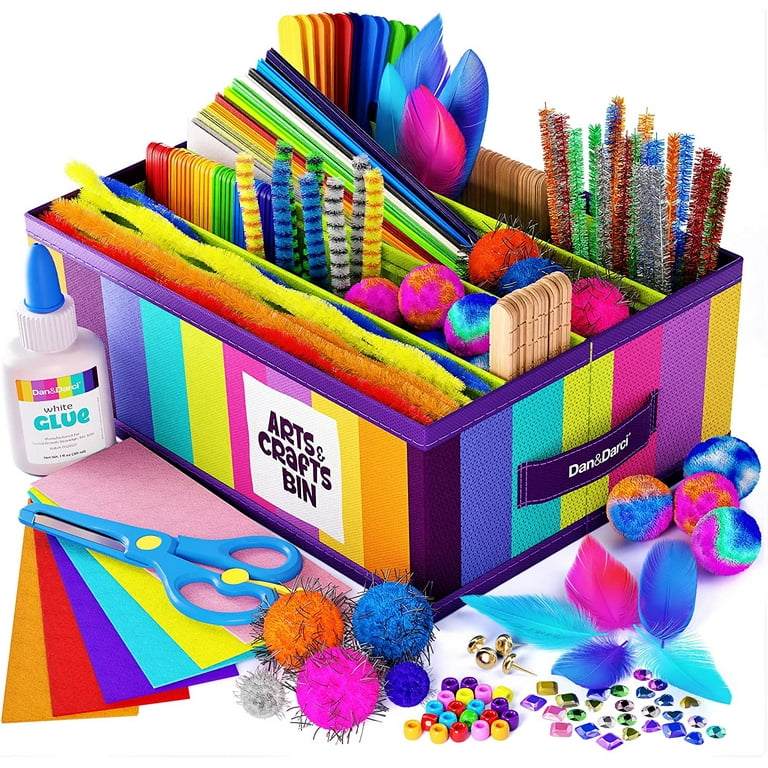 Arts & Crafts Supplies Kit with Storage Bin – Crafting Materials