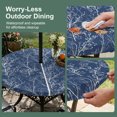 thumbnail image 5 of Round Outdoor Tablecloth with Umbrella Hole and Zipper, Dark Blue Botanical Tablecloth with Elastic Waterproof, Vintage Floral Plants Branch Patio Table Covers for 45" - 54" Picnic Pool Tables, 5 of 9