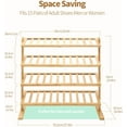thumbnail image 3 of Bamboo Shoe Rack 4 Tier, Thick Wooden Free Standing Shoe Shelf Organizer for Closet and Entryway, Sturdy & Versatile Holder for Small Spaces, 3 of 15