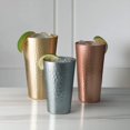 thumbnail image 3 of Arora - Juego de 6 vasos de metal de aluminio para bebidas, vasos dorados anodizados de metal, para regalo del día del padre, 30 onzas, 3 of 7