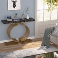 thumbnail image 3 of Tribesigns Modern Console Table with Geometric Base, 40 Inch Comtempory Entryway Sofa Table Narrow Long for Living Room, 3 of 7
