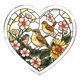 thumbnail image 1 of Rompecabezas acrílico en forma de corazón con 94 piezas, campanilla de viento para jardín exterior y porche, adorno colgante hecho a mano, 19 cm, 1 of 5