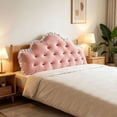 thumbnail image 6 of Ruffled Headboard Backrest Pillow, Reading Support Bolster，Wave Shape Bed Wedge Cushion For Bedroom, Dorm, Sofa,Pink - 120 Cm, 6 of 9