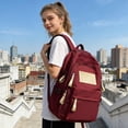 thumbnail image 4 of Korean Style Backpack Large Capacity Casual School Bag Multi Compartment Waterproof Travel Backpack Lightweight Durable Daypack For Laptop Books Daily Commute Outdoor Use Fashion Design, 4 of 6