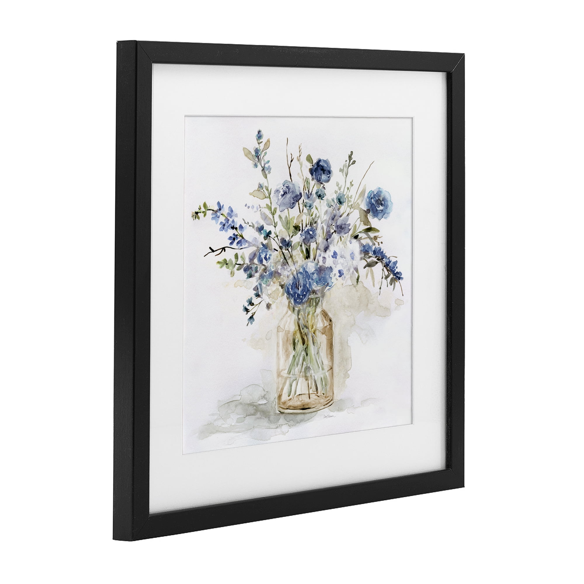 Stupell Industries Spring Floral Dollops Black Framed Print Under Glass, design by Carol Robinson
