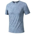 thumbnail image 3 of VBVC Men's Plus Short Sleeve Hip Hop T-Shirt,Quick Dry Workout Top For Men,Light Blue,Size L, 3 of 8