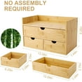 thumbnail image 2 of Bamboo Desk Organizer With Drawers Countertop Drawers 3 Drawers Counter Storage Box Corner Desk Organizer for Home Office No Assembly Required, 2 of 7