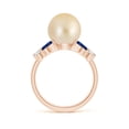 thumbnail image 2 of ANGARA Golden South Sea Cultured Pearl & Sapphire Butterfly Ring in 14K Rose Gold for Women | June Birthstone, Birthday, Anniversary, Jewelry Gift for Women | Pearl Ring, 2 of 8