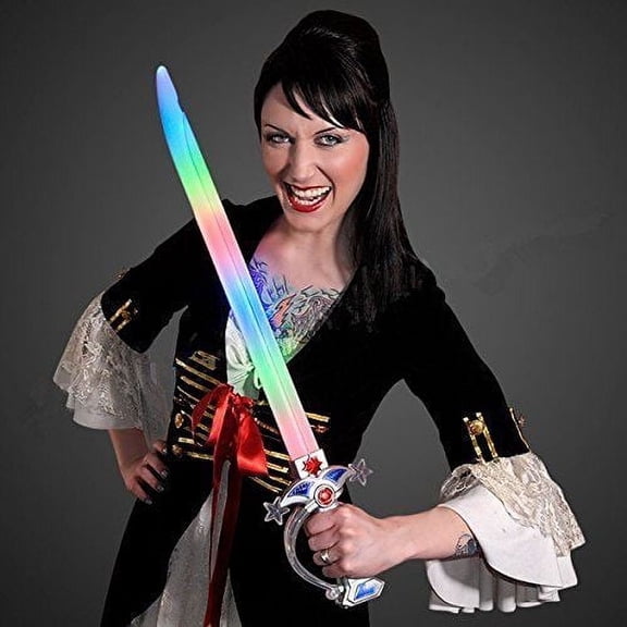 Pirate Swashbuckler LED Pirate Swords Halloween Costume Accessories, with Flashing LED and Sound (2-Pack)