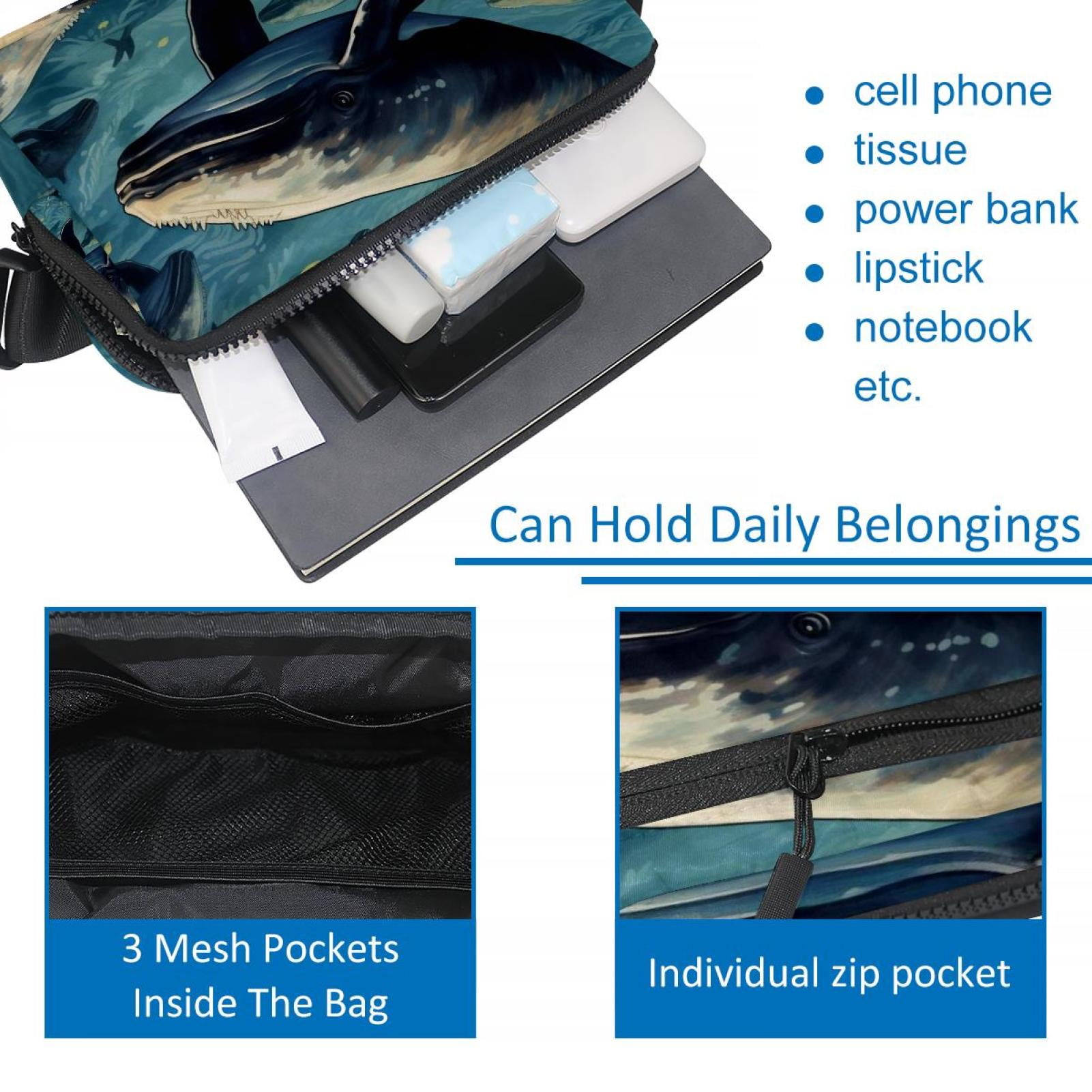 Whales Lightweight Adjustable Waist Bag Fanny Pack with Extension Strap - Unisex Fitness Running Belt