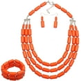 thumbnail image 2 of Multi Layer Handmade Bead Strand Cluster with Necklace Bracelet and Earrings Set for Women Lady Acrylic Beads Statement Strand Necklaces, 2 of 8