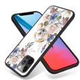 thumbnail image 3 of Compatible with iPhone 13 Pro Max Flower Pattern Case with Ring Glossy Ring Finger Grip Kickstand Holder Stand Bling Diamond Luxury Glitter Protection Fashion Shockproof Case for Girls Women, 3 of 6