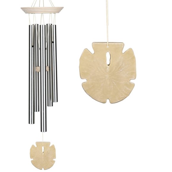 Woodstock Chimes Signature Collection, Woodstock Seashore Chime, 24'' Sand Dollar Decor Designs - Coastal Gifts Wind Chimes for Outdoor, Patio, Home or Garden Décor (SSA)