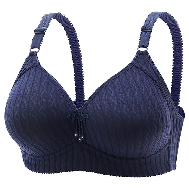 PEASKJP Women's No Padding Bra Hide Back Fat Deep Cup Full-Coverage Underwire Bra, Blue 48