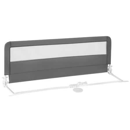 Wqmh Bed Rail Extra Long Swing Down Safety Bed Guards with Straps for Twin, Double, Full Size, Queen & King Bed, Folding Bed Rails (59-Inch, Gray)