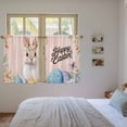 thumbnail image 3 of Happy Easter Kitchen Curtain for Berdoom Living Room Cafe 54 Inch Length, Spring Watercolor Bunny Eggs Flowers Pink Tiers Curtains Light Filtering Drapes Window Treatment 2 Panels 52"Wx54"L, 3 of 8