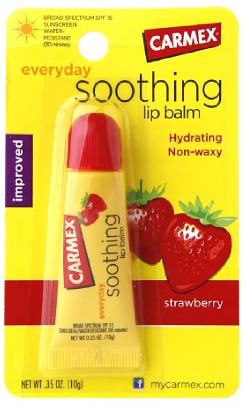 Carmex Soothing Lip Balm, Strawberry 0.35 Oz
