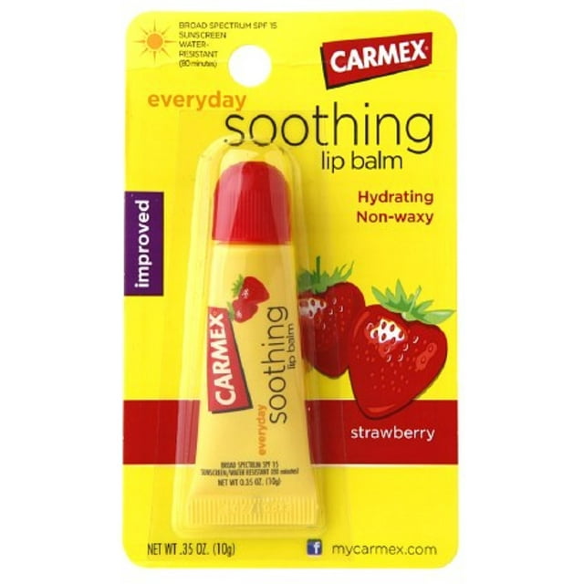 Carmex Soothing Lip Balm, Strawberry 0.35 oz (Pack of 4)