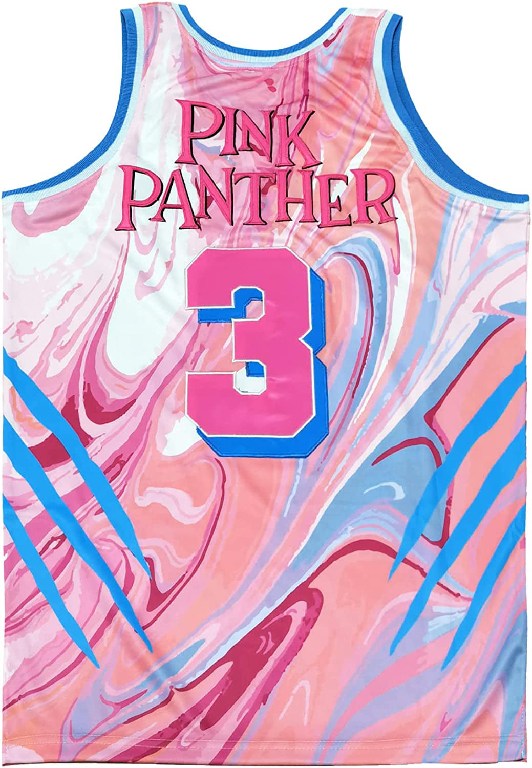 Pink Panther #3 Miami Basketball Jersey Youth Large Stitched Pink