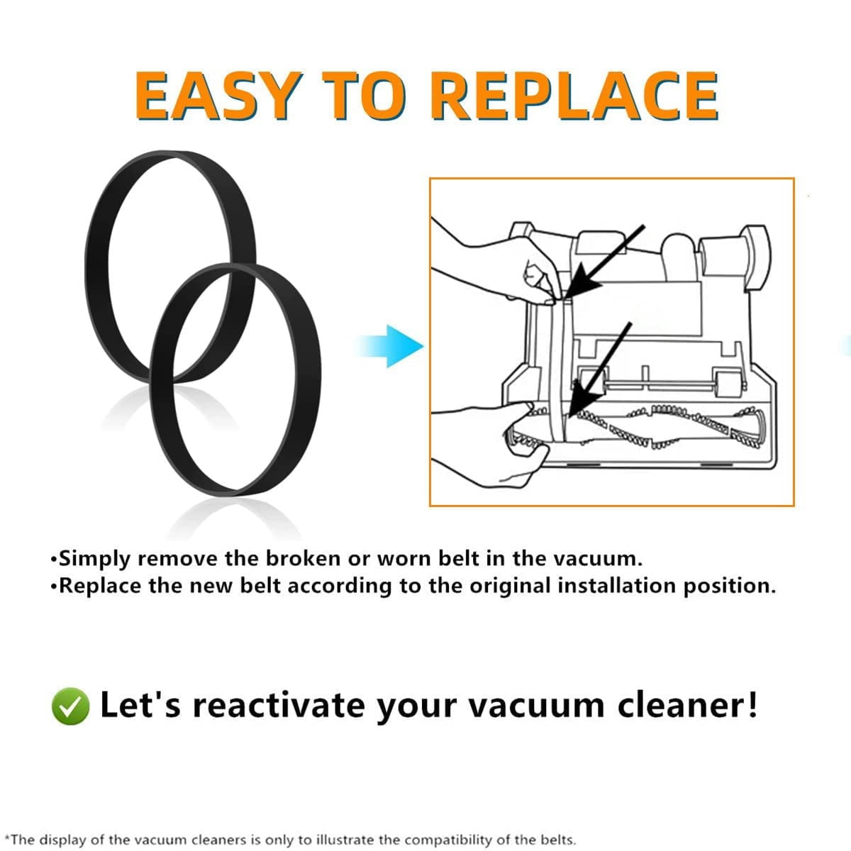 VACUSHOP Vacuum Cleaner Belt for Hoover High Performance/Elite Swivel XL