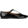thumbnail image 2 of Franco Sarto Women's Marylee T-Strap Flat Black Patent 7.5M, 2 of 6