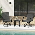 thumbnail image 4 of Costway Patio Swivel Dining Chairs Set of 4 with Quick-Drying Fabric and Metal Frame Gray, 4 of 8