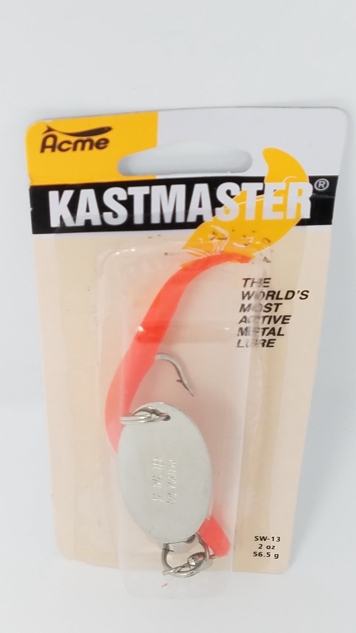 Acme Tackle Kastmaster with Tube Fishing Lure Spoon Chrome Flo Orange 2 oz.