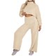 thumbnail image 1 of Conjunto de dos piezas para mujer, suave, sólido, de manga larga, cuello redondo, polar, cálido, otoño, Tops, pantalones largos de cintura alta, pantalones, traje informal Wmkox8yi  bvn1833, 1 of 9