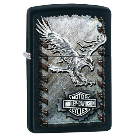 Zippo Gift Set - Zippo Black Matt Eagle Harley-Davidson Windproof Lighter Free Engraving # 28485