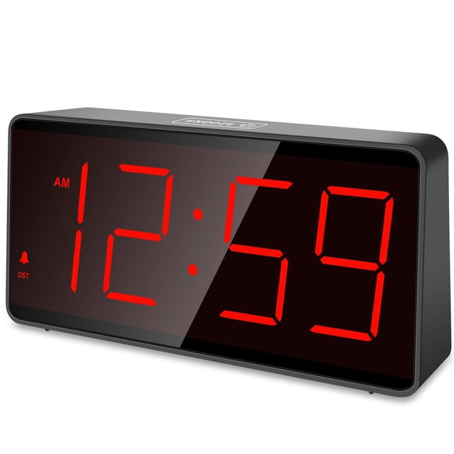 Reloj digital Peakeep que funciona con pilas y alarma para dormitorios