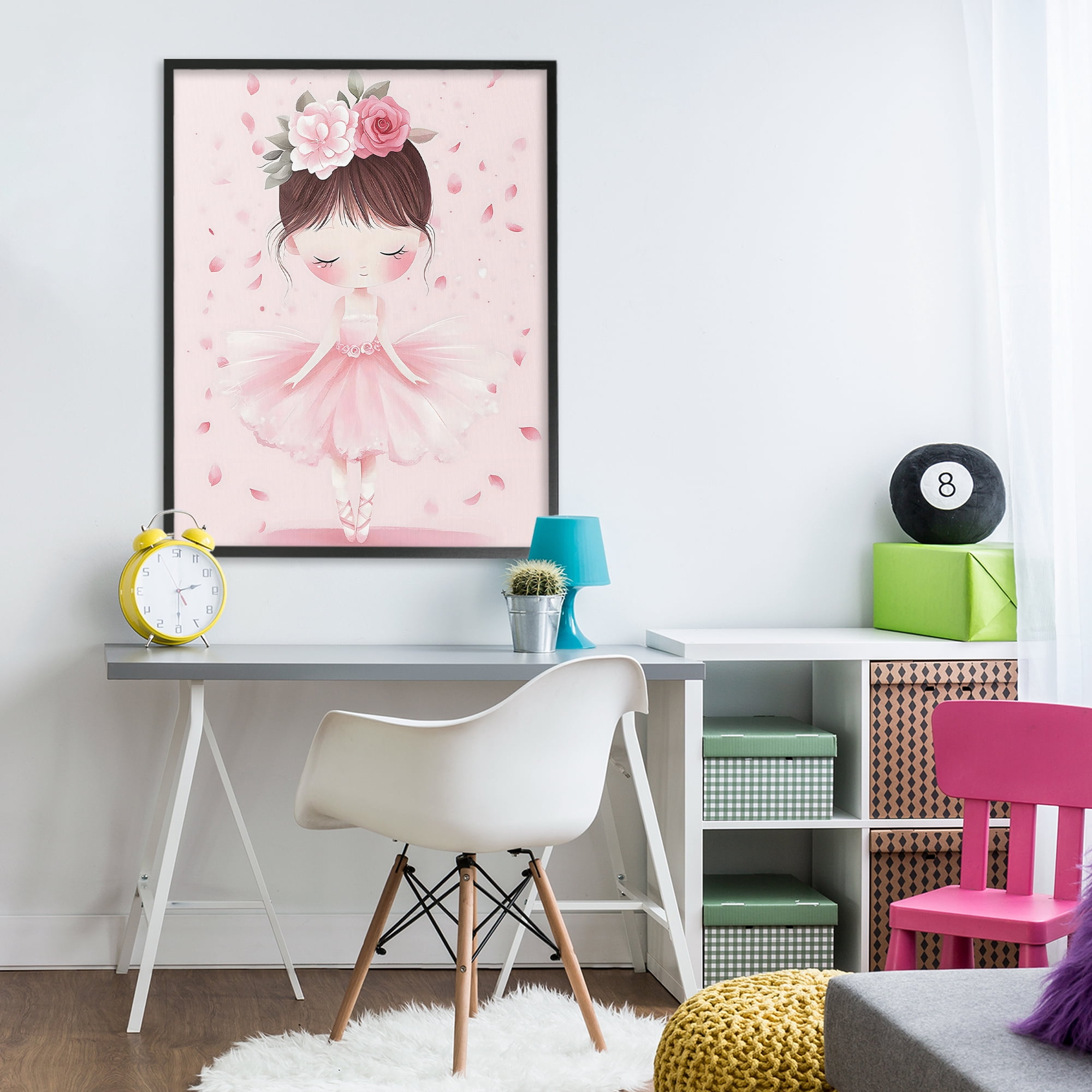 Stupell Industries Ballerina With Floral Headdress Black Framed Giclee Art, design by Creative Studio